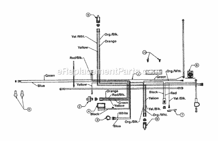 Electrical Tecumseh Engine Diagram and Parts List for 13A4662F129 2000 Yard Machines Lawn Tractor